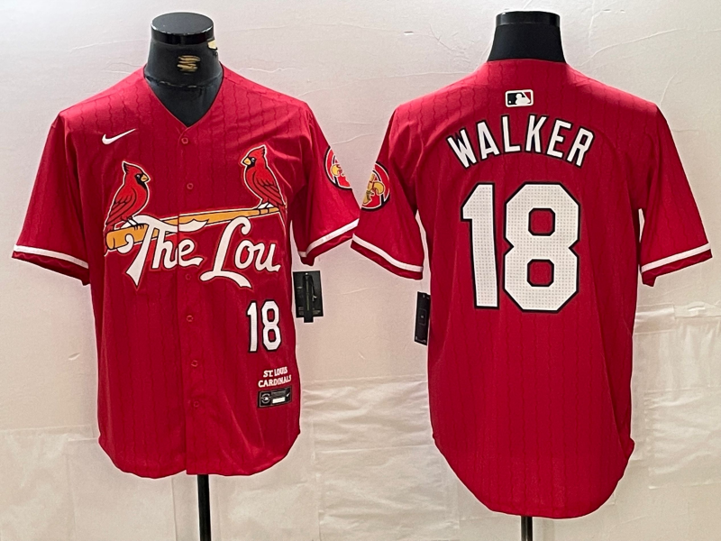 Men's St. Louis Cardinals Jordan Walker #18 Red 2024 City Connect Limited Jersey